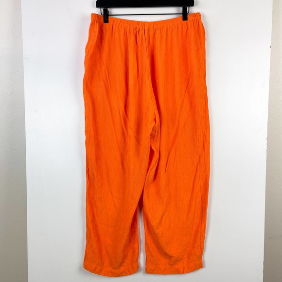 Everlane (L) Naia Ripple Pull-On Pants High Rise Orange - Picture 5 of 10
